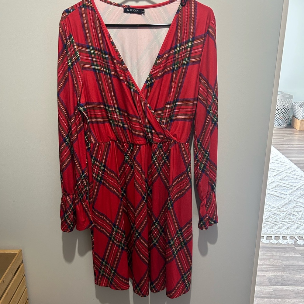 Red Plaid Women's Dress